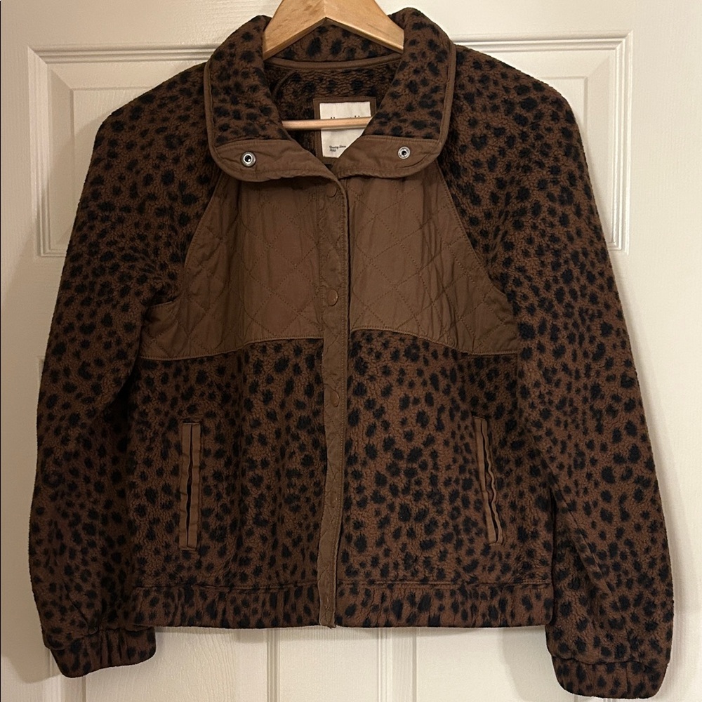 Abercrombie & Fitch Brown Leopard Teddy Jacket